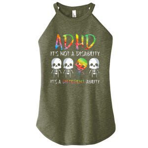 ADHD It's Not Disability It's A Different Ability Skeleton Women's Perfect Tri Rocker Tank