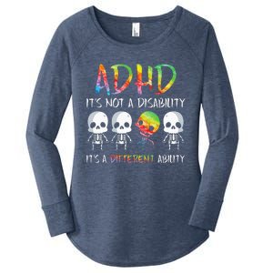 ADHD It's Not Disability It's A Different Ability Skeleton Women's Perfect Tri Tunic Long Sleeve Shirt