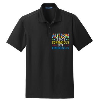 Autism Is Not Contagious But Kindness Is Autism Awareness Dry Zone Grid Polo