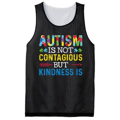 Autism Is Not Contagious But Kindness Is Autism Awareness Mesh Reversible Basketball Jersey Tank