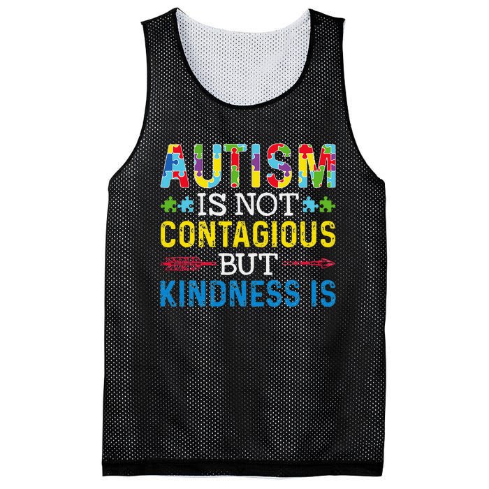 Autism Is Not Contagious But Kindness Is Autism Awareness Mesh Reversible Basketball Jersey Tank