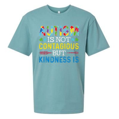 Autism Is Not Contagious But Kindness Is Autism Awareness Sueded Cloud Jersey T-Shirt