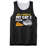 All I Need is Pizza and my Cat Cute Funny Cats Lover Mesh Reversible Basketball Jersey Tank