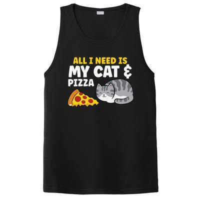 All I Need is Pizza and my Cat Cute Funny Cats Lover PosiCharge Competitor Tank