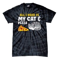 All I Need is Pizza and my Cat Cute Funny Cats Lover Tie-Dye T-Shirt