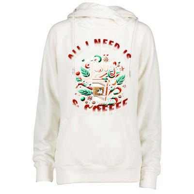 All I Need Is Coffee And Jesus Candy Cane Christmas Womens Funnel Neck Pullover Hood