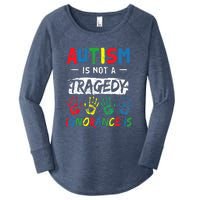 Autism Is Not A Tragedy Support Awareness Acceptance Love Women's Perfect Tri Tunic Long Sleeve Shirt