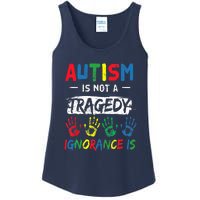 Autism Is Not A Tragedy Support Awareness Acceptance Love Ladies Essential Tank