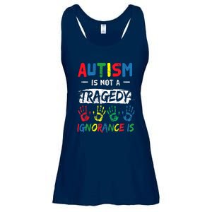 Autism Is Not A Tragedy Support Awareness Acceptance Love Ladies Essential Flowy Tank