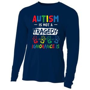 Autism Is Not A Tragedy Support Awareness Acceptance Love Cooling Performance Long Sleeve Crew