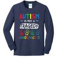 Autism Is Not A Tragedy Support Awareness Acceptance Love Kids Long Sleeve Shirt