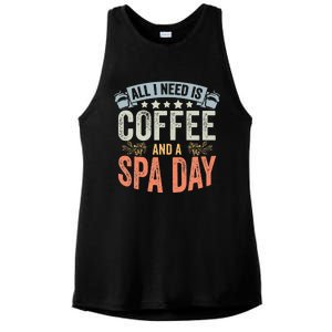 All I Need Is Coffee Retro Spa Day A Relaxing Spa Trip Ladies PosiCharge Tri-Blend Wicking Tank