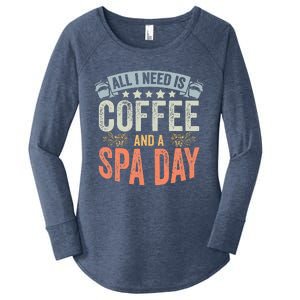 All I Need Is Coffee Retro Spa Day A Relaxing Spa Trip Women's Perfect Tri Tunic Long Sleeve Shirt