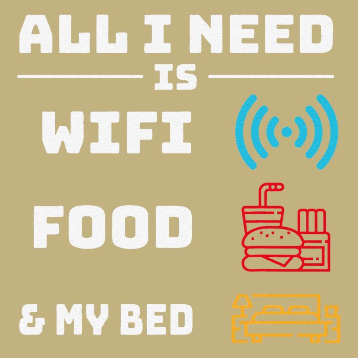 All I Need Is Wifi Food And My Bed Mousepad