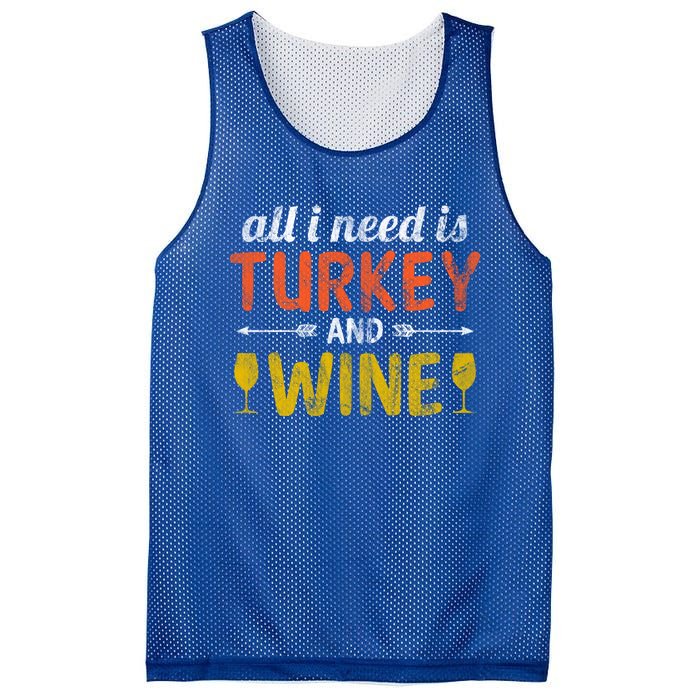 All I Need Is Turkey And Wine / Thanksgiving Design Gift Mesh Reversible Basketball Jersey Tank