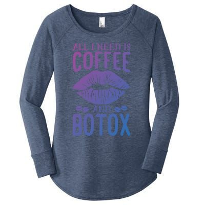 All I Need Is Coffee And Botox Lip Filler Aesthetic Nurse Gift Women's Perfect Tri Tunic Long Sleeve Shirt