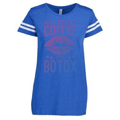 All I Need Is Coffee And Botox Lip Filler Aesthetic Nurse Gift Enza Ladies Jersey Football T-Shirt