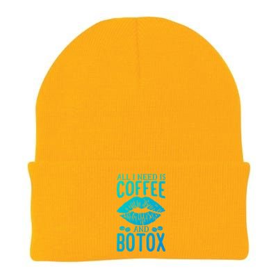 All I Need Is Coffee And Botox Lip Filler Aesthetic Nurse Gift Knit Cap Winter Beanie