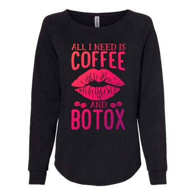 All I Need Is Coffee And Botox Lip Filler Aesthetic Nurse Gift Womens California Wash Sweatshirt