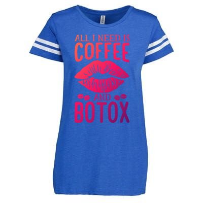 All I Need Is Coffee And Botox Lip Filler Aesthetic Nurse Gift Enza Ladies Jersey Football T-Shirt