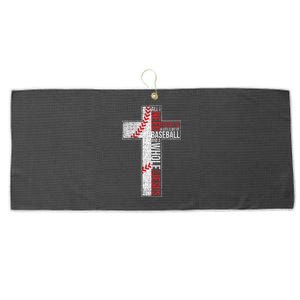 All I Need Is Baseball & Jesus Christian Cross Faith Large Microfiber Waffle Golf Towel