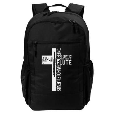 All I Need Is Flute And Jesus Christian Cross Daily Commute Backpack