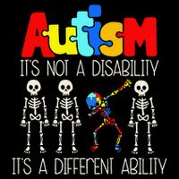 Autism Its Not a Disability Its a Different Ability Skeleton Gift Drawstring Bag