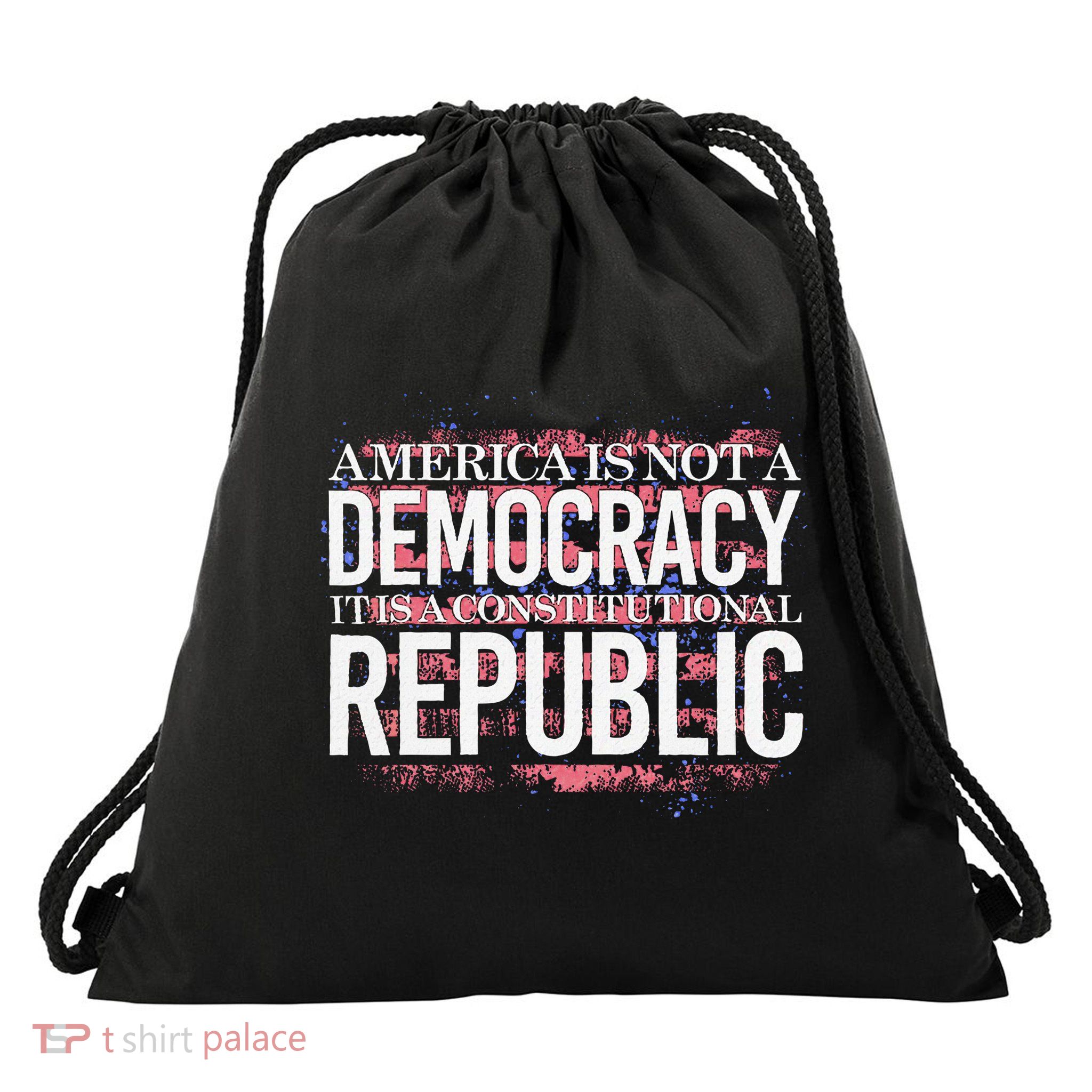 America Is Not A Democracy ItS A Constitutional Republic Drawstring Bag