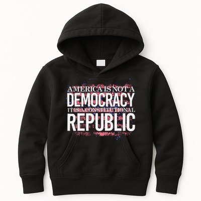 America Is Not A Democracy ItS A Constitutional Republic Kids Hoodie