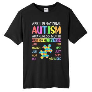 April Is National Autism Awareness Month Boy Girl Women Tall Fusion ChromaSoft Performance T-Shirt