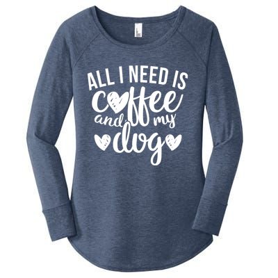 All I Need Is Coffee And My Dog It's Too Peopley Outside Gift Women's Perfect Tri Tunic Long Sleeve Shirt