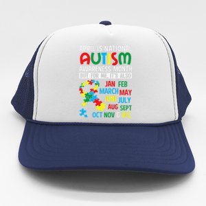 April Is National Autism Awareness Month Gift Trucker Hat