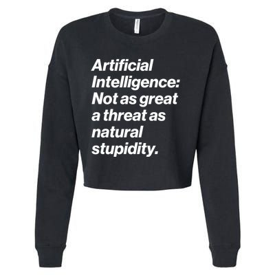Artificial Intelligence Not As Great A Threat As Natural Stupidity Cropped Pullover Crew