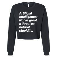 Artificial Intelligence Not As Great A Threat As Natural Stupidity Cropped Pullover Crew