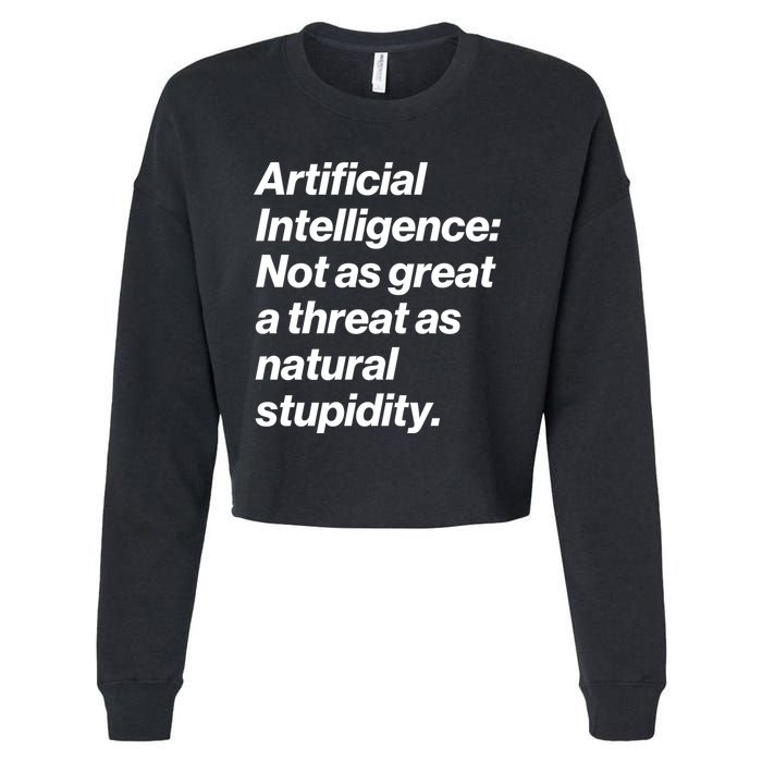 Artificial Intelligence Not As Great A Threat As Natural Stupidity Cropped Pullover Crew