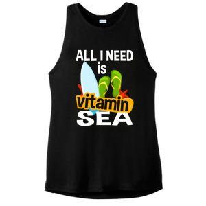 All I Need Is Vitamin Sea Summer Time Vacation Beach Ocean Great Gift Ladies PosiCharge Tri-Blend Wicking Tank