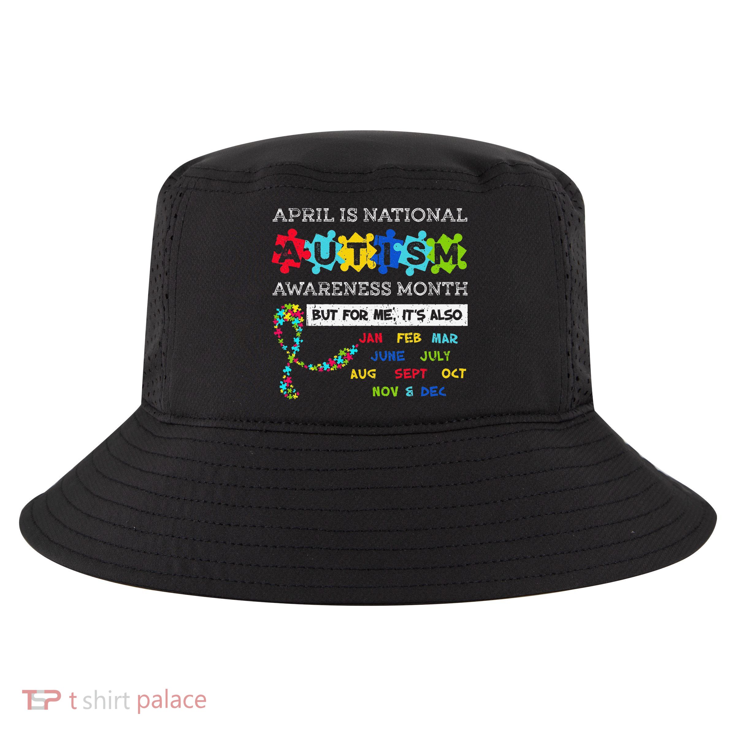 April Is National Autism Awareness Month Puzzle Mom Cool Comfort Performance Bucket Hat