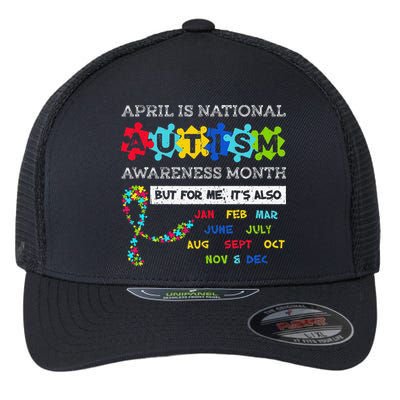 April Is National Autism Awareness Month Puzzle Mom Flexfit Unipanel Trucker Cap