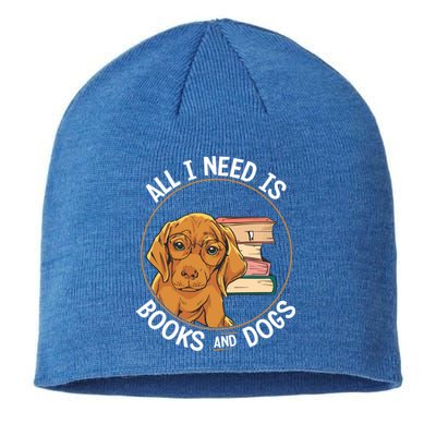 All I Need Is Books And Dogs Reader Funny Dogs Gift Sustainable Beanie