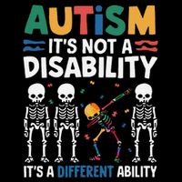 Autism is Not a Disability Its a Different Ability Dabbing Flat Bill Trucker Hat