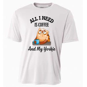 All I Need Is Coffee And My Yorkie Cooling Performance Crew T-Shirt