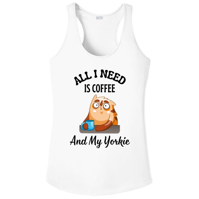 All I Need Is Coffee And My Yorkie Ladies PosiCharge Competitor Racerback Tank