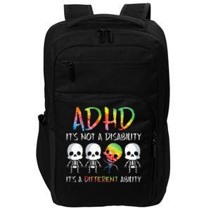 ADHD It's Not Disability It's A Different Ability Skeleton Impact Tech Backpack