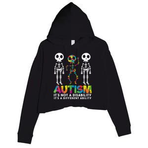 Autism ItS Not A Disability ItS A Different Ability Crop Fleece Hoodie