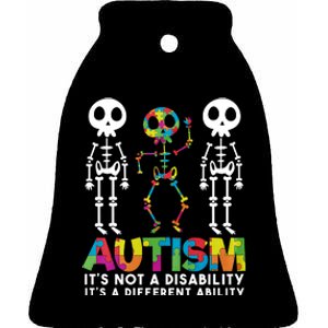 Autism ItS Not A Disability ItS A Different Ability Ceramic Bell Ornament