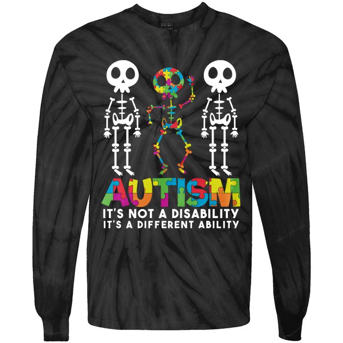 Autism ItS Not A Disability ItS A Different Ability Tie-Dye Long Sleeve Shirt