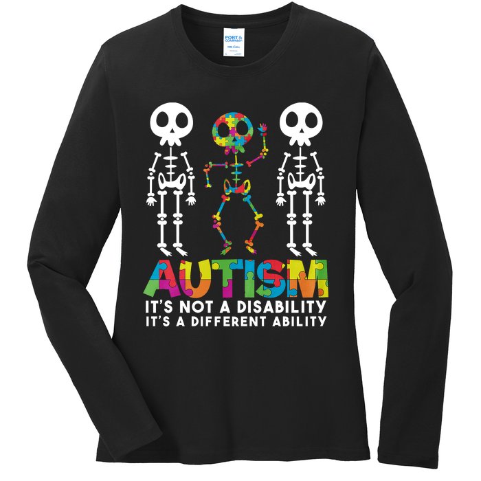 Autism ItS Not A Disability ItS A Different Ability Ladies Long Sleeve Shirt