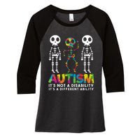 Autism ItS Not A Disability ItS A Different Ability Women's Tri-Blend 3/4-Sleeve Raglan Shirt