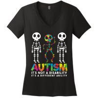 Autism ItS Not A Disability ItS A Different Ability Women's V-Neck T-Shirt