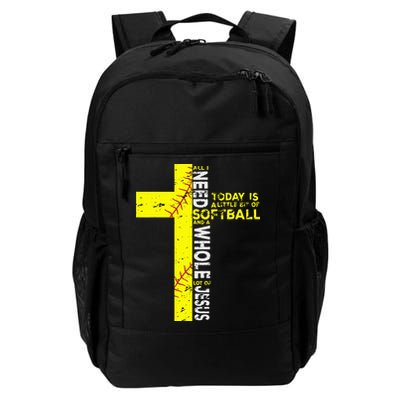 All I Need Is Softball & Jesus Christian Faith Cross Backpack